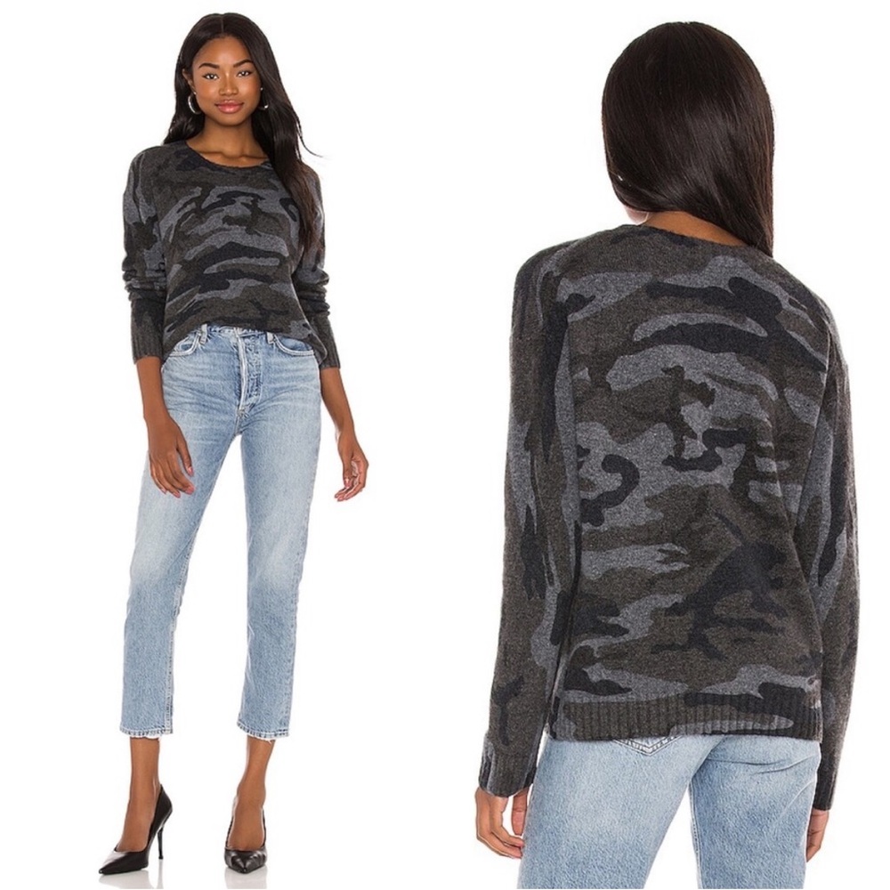 Rails Louie Cashmere & Wool Blend Sweater in Charcoal Camo